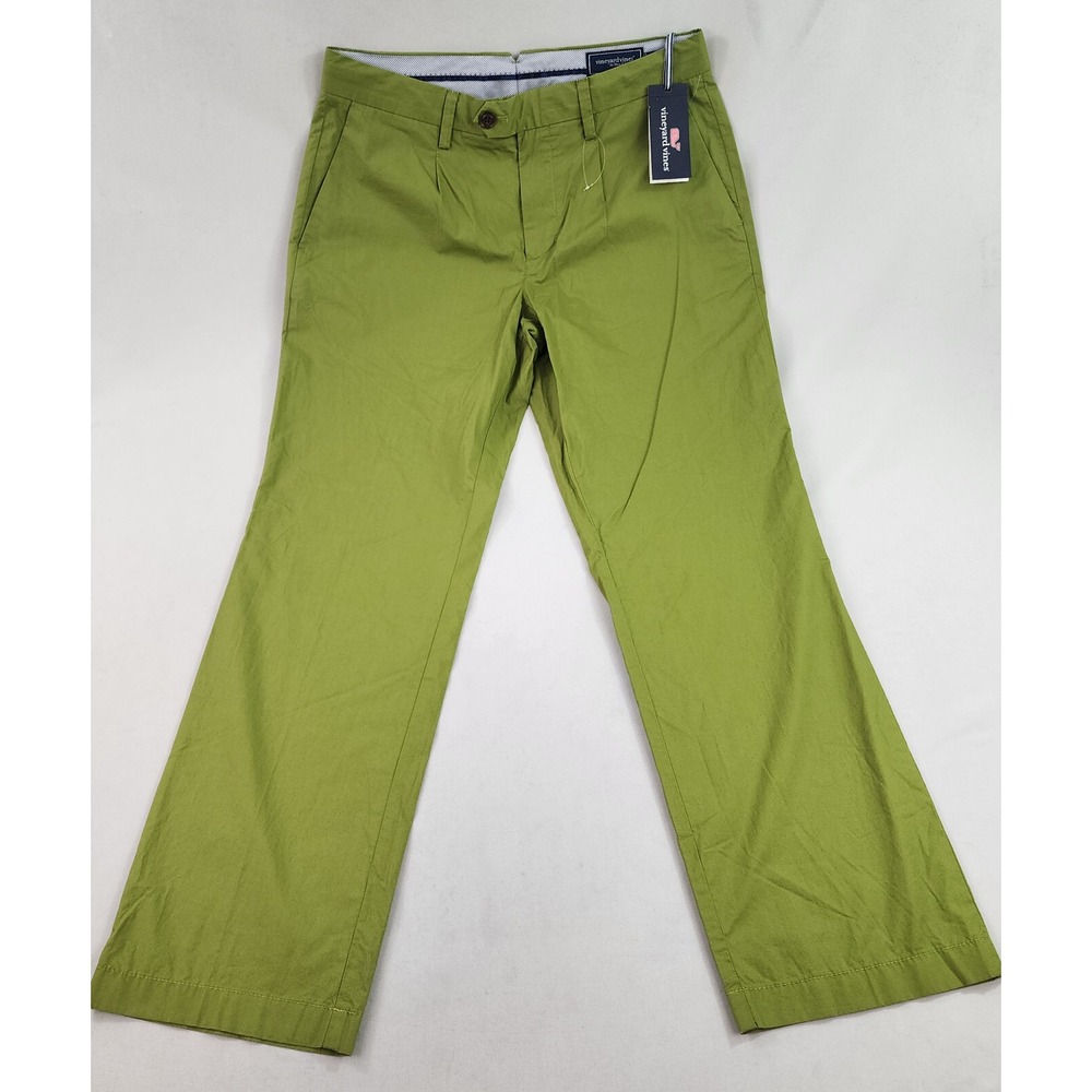Vineyard Vines Bird Of Paradise Pants Mens 32x30 Green Chino Straight Flat Front